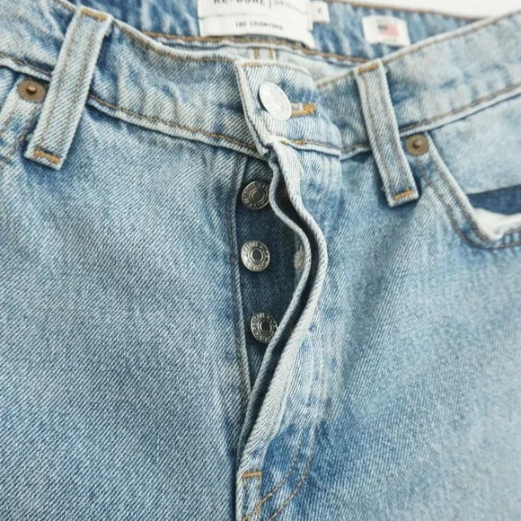 Re/Done Light Blue The Crawford Straight Leg Jeans - Picture 3 of 11